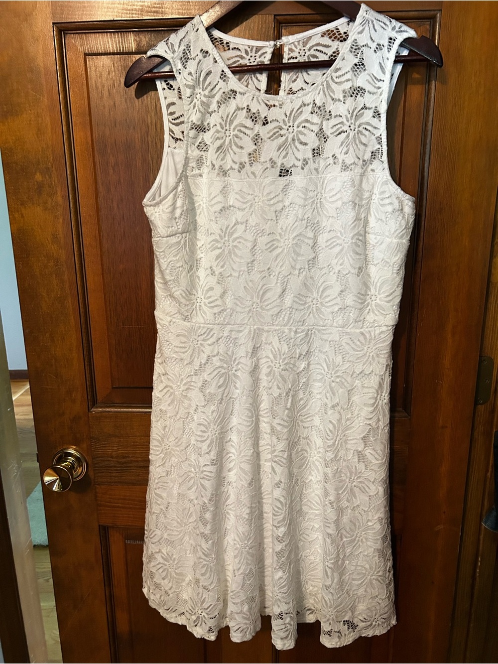 Thalia Sodi White Floral Lace Sleeveless Mini Dress